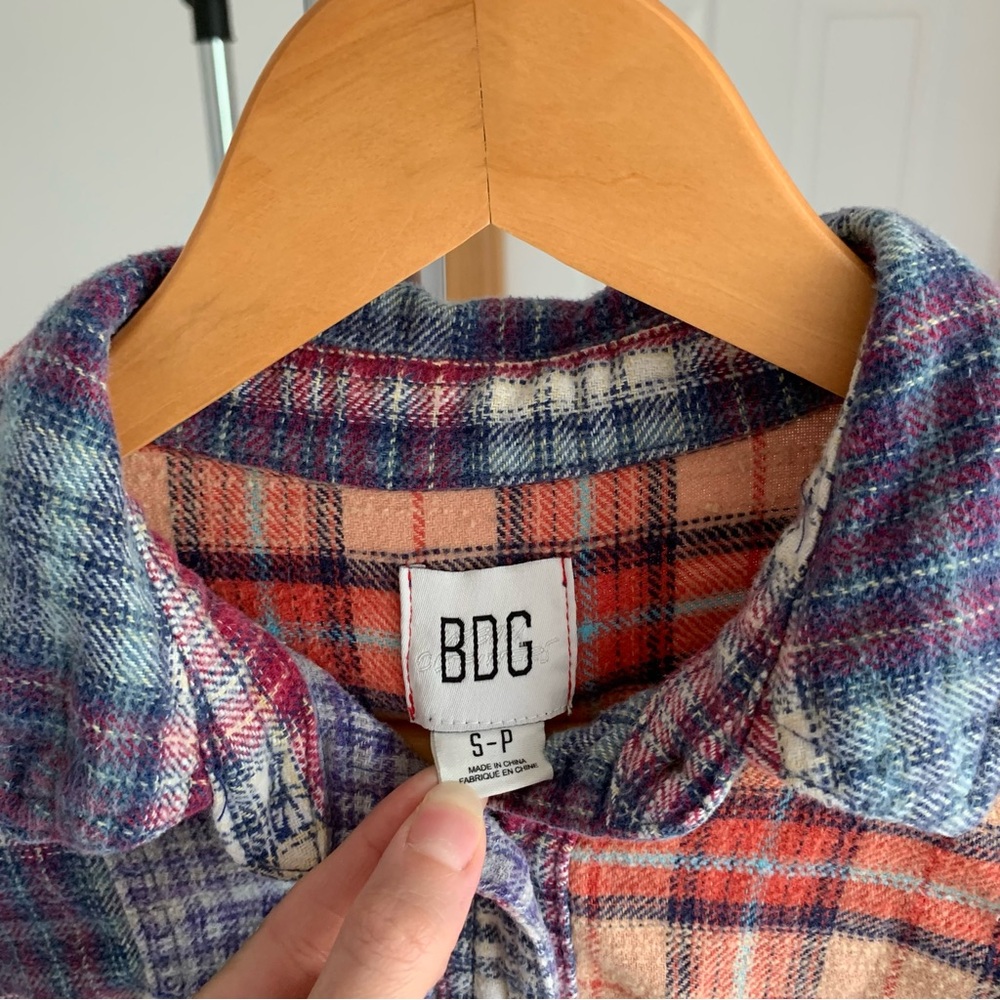 Bdg Patchwork Plaid Flannel Button Down Shirt Wom… - image 6